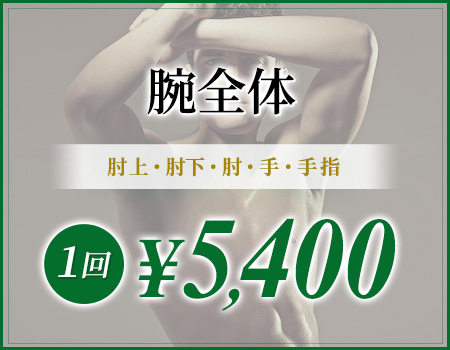 腕全体 肘上・肘下・肘・手・手指 1回¥5,400